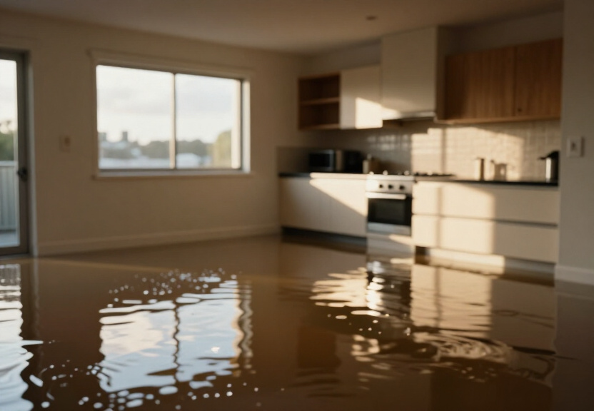 Flooded basement in Greenfield Park before cleanup